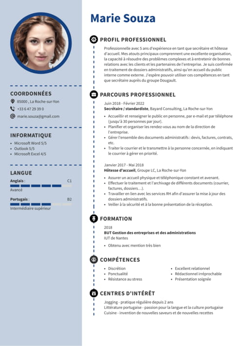 Exemple de CV Réceptionniste en Hôtellerie | Exemples ...