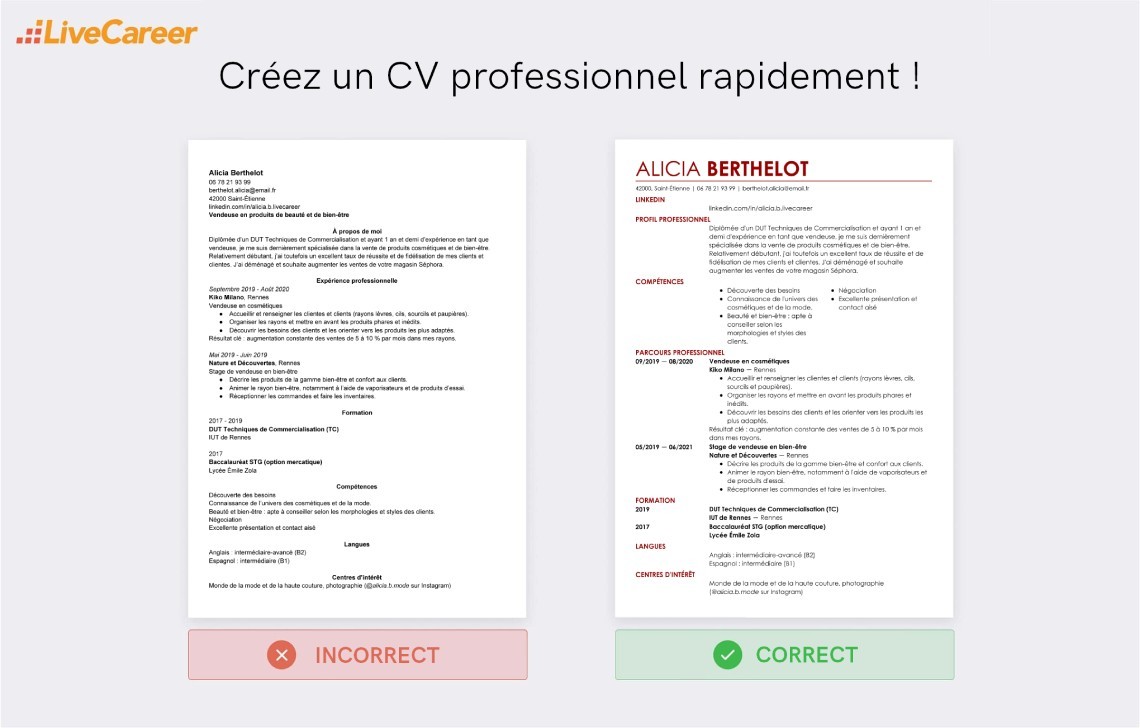 Exemple de CV Représentant Vendeur Itinérant | Exemples ...