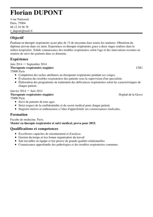 Exemple Lettre Chronologique Resumé De Carriere Militaire : Emploi Infirmier Les Conseils Pour La Redaction De Son Cv - Avec exemple de présentation assistante de direction.